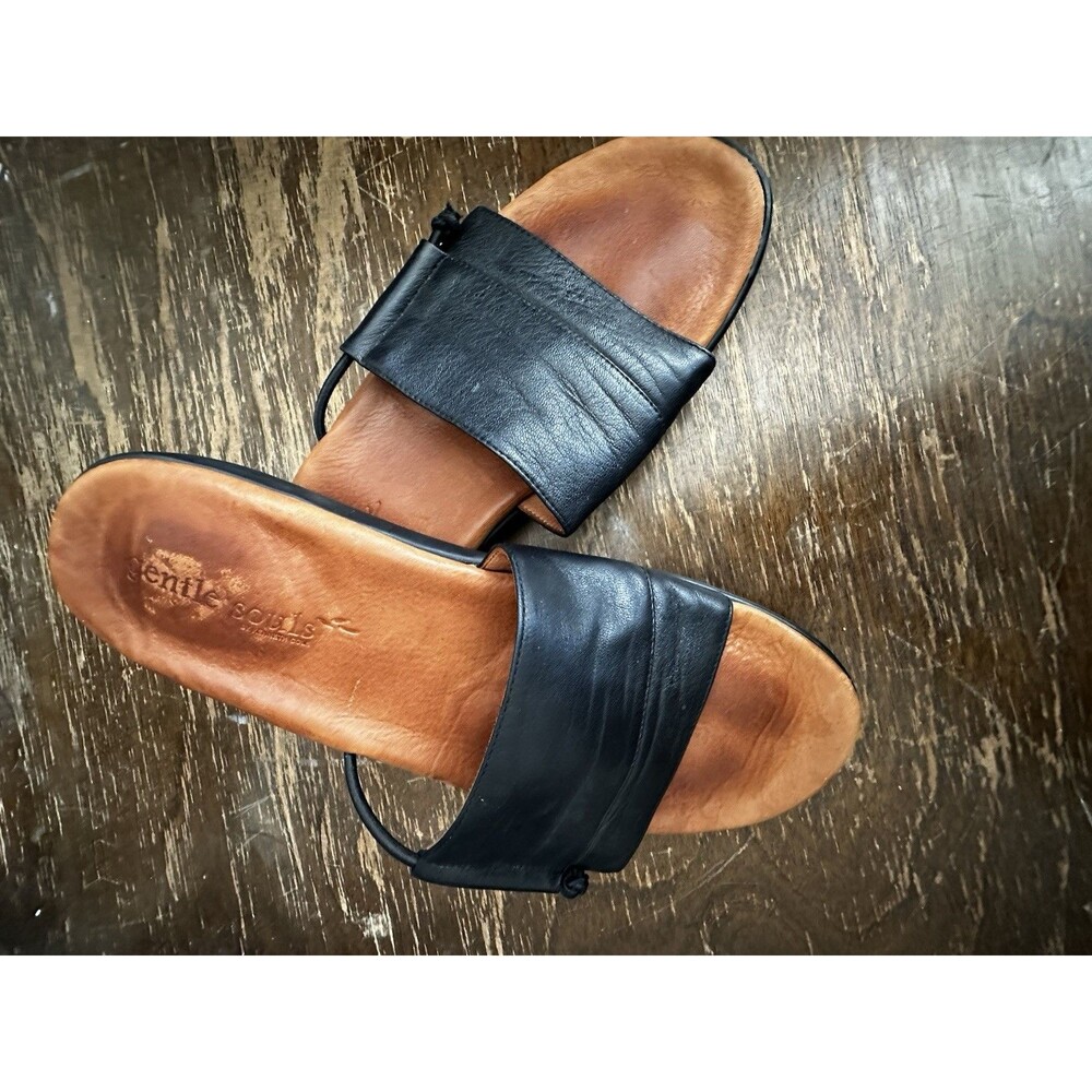 Gentle Souls Gollum Black Leather Slip-On Flat Size 11 Preowned Rare Find